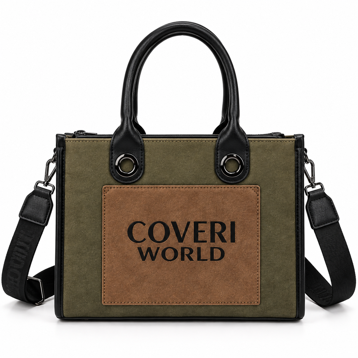Seraphina Πράσινη Τσάντα Χειρός Coveri World με Αποσπώμενο Λουράκι