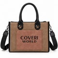 Seraphina Καφέ Τσάντα Χειρός Coveri World με Αποσπώμενο Λουράκι