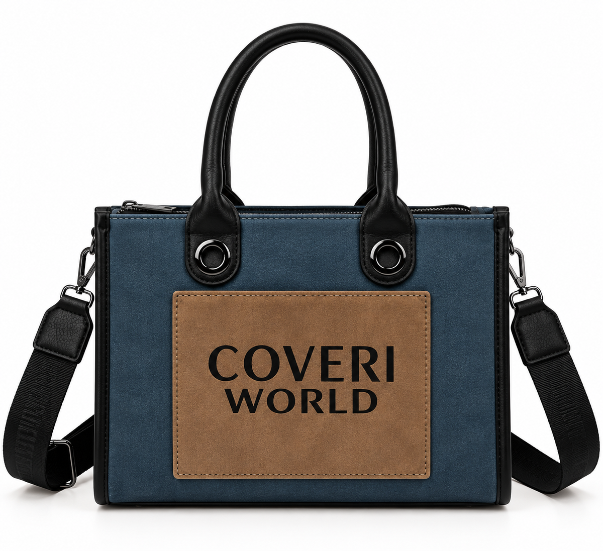 Seraphina Μπλέ Τσάντα Χειρός Coveri World με Αποσπώμενο Λουράκι