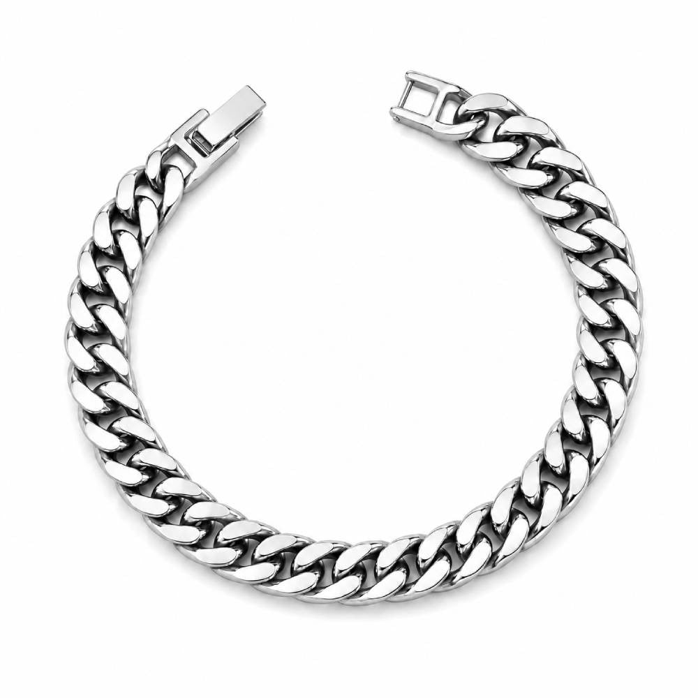 Ατσάλινο Βραχιόλι Cuban Link με Box Clasp