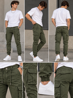 Πράσινο Cargo Παντελόνι Jogger με Πλαϊνές Τσέπες