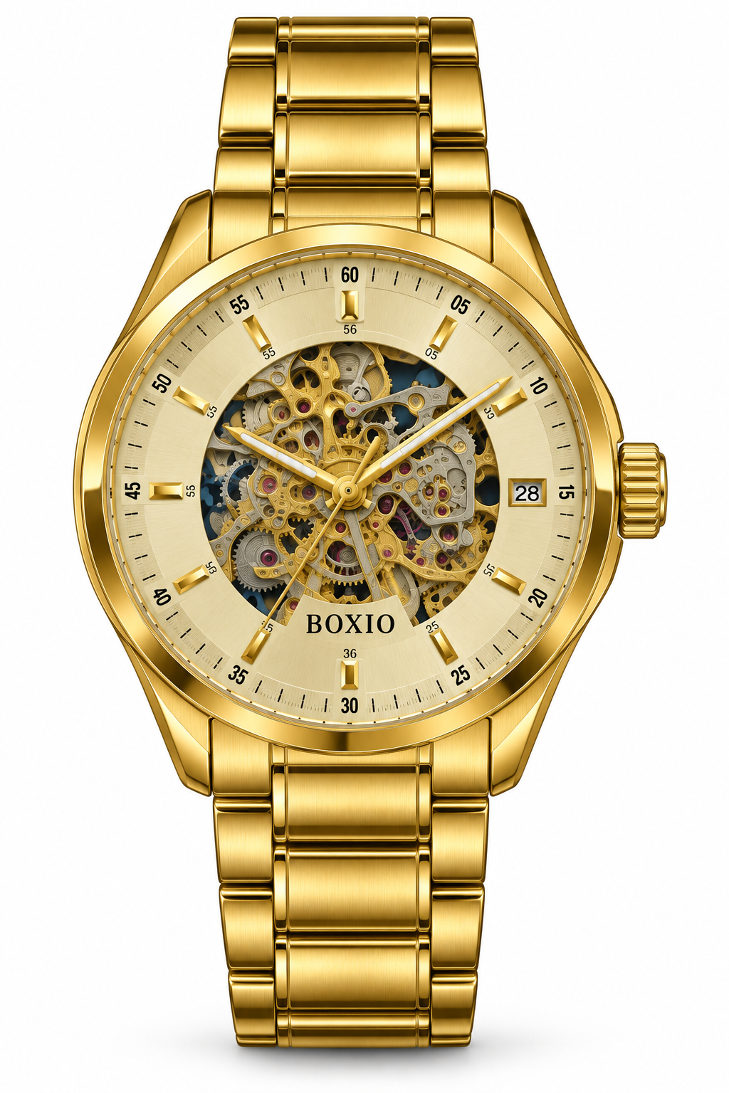 BOXIO Ανδρικό Χρυσό Skeleton Ρολόι